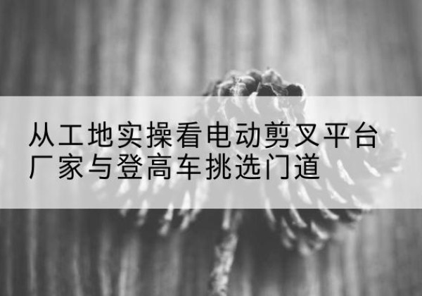 宜昌电动剪叉升降平台厂家-从工地实操看电动剪叉平台厂家与登高车挑选门道
